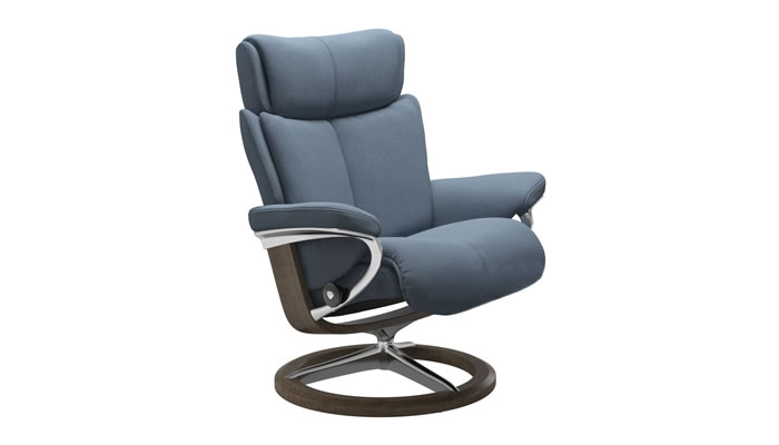 Stressless Magic with Signature Base in Yoredale Light Blue Fabric